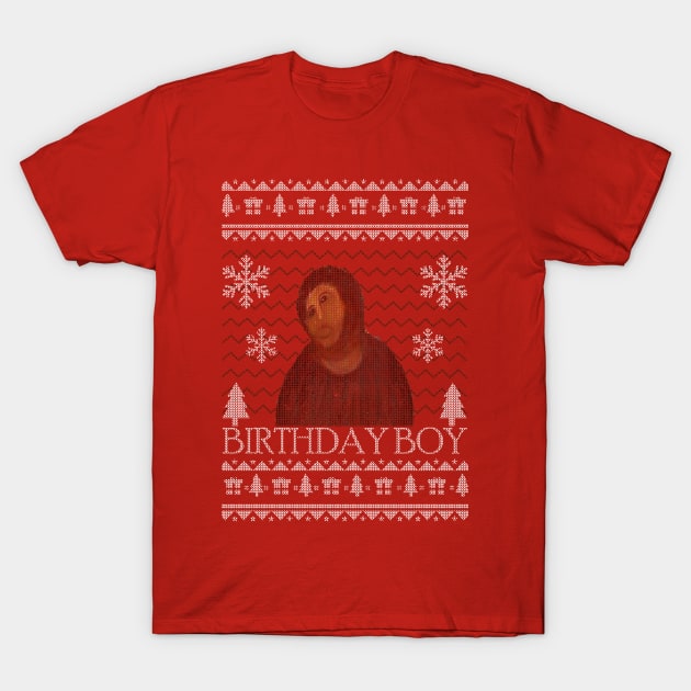 BIRTHDAY BOY JESUS Ugly Sweater T-Shirt by giovanniiiii